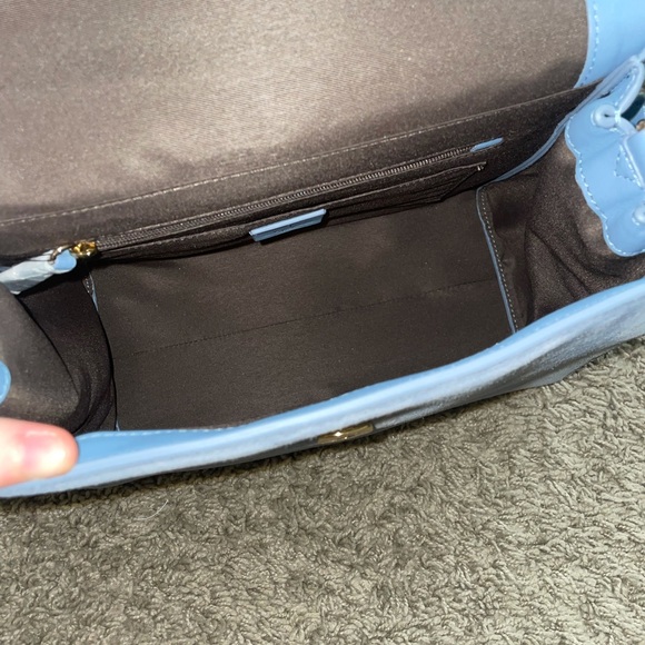 Luana Italy Light Blue Paley Satchel - Picture 6 of 7